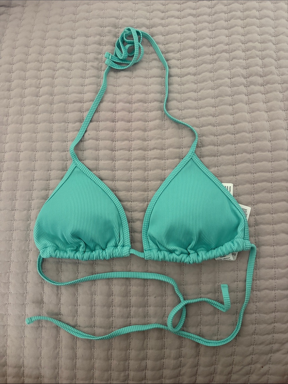Hollister Turquoise Ribbed Bikini Top